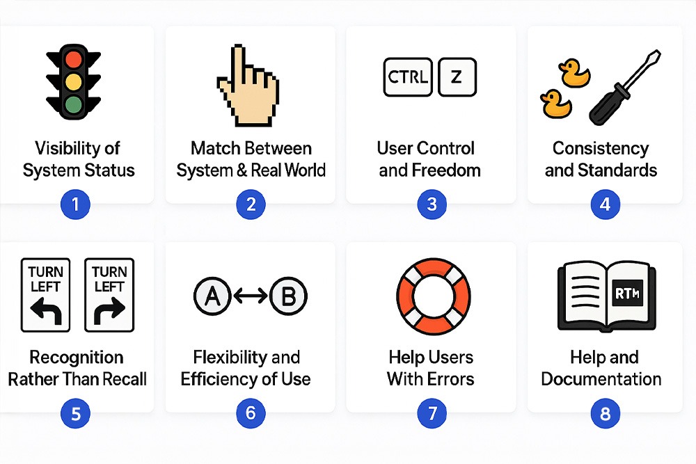Nielsen’s 10 Usability Heuristics source: Medium